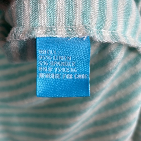 J McLaughlin Brynn Linen Shirt M Stripe Button Long Sleeve Preppy Coastal Beach - Picture 8 of 12